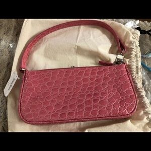BY FAR Bag in Barbie Pink Croc-Embossed Leather 💅👛💁🏼‍♀️